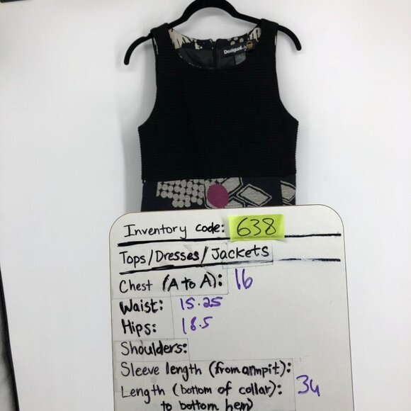 Desigual by C. Lacroix “Sheila” Black Multicolor Sleeveless Sheath Midi Dress ~M - Picture 15 of 16